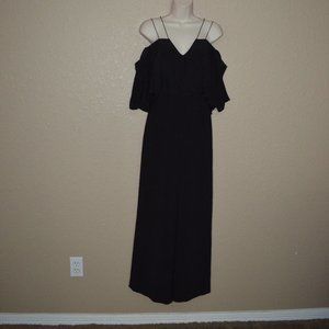 2 Jay Godfrey JAYGODFREY Black Spaghetti Strap Off Shoulder Sleeve Jumpsuit